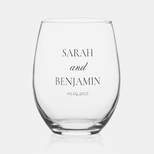 Elegante eenvoudige bruiloft Keepsake Gift Wijnglas Zonder Voet