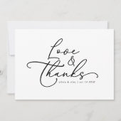 Elegante eenvoudige bruiloft liefde en Bedankt fot (Voorkant)