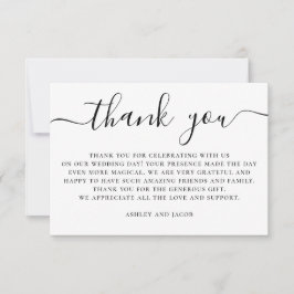 Elegante Eenvoudige Bruiloft | Minimalistische Cal Bedankkaart