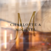 Elegante, eenvoudige, bruiloft, monogram namen raamsticker (Vel 2)