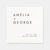 Elegante eenvoudige bruiloft receptie cocktail servet (Voorkant)