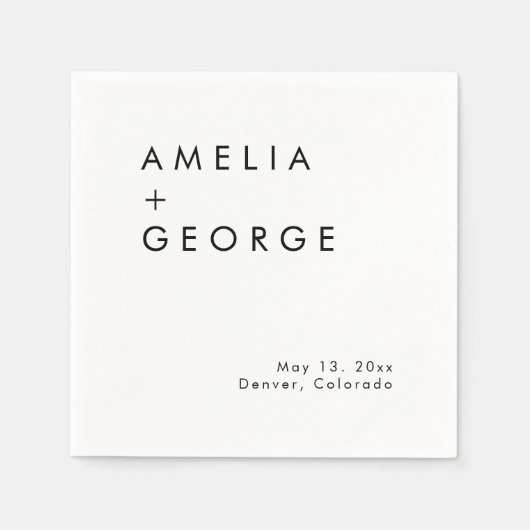 Elegante eenvoudige bruiloft receptie cocktail servet (Voorkant)