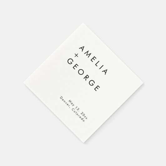 Elegante eenvoudige bruiloft receptie cocktail servet (Hoek)