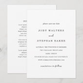 Elegante Eenvoudige Bruiloft Save The Date (Voorkant / Achterkant)