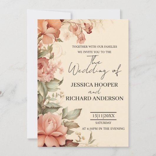 Elegante eenvoudige bruiloft uitnodigingen recepti (Voorkant)