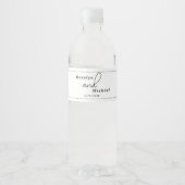 Elegante Eenvoudige Bruiloft Waterfles Etiket (Voorkant)