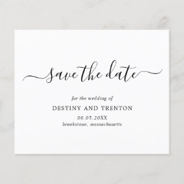 Elegante Eenvoudige Budget Bruiloft Bewaar De Datu Flyer