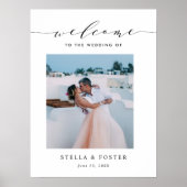 Elegante Eenvoudige Calligrafie Foto Bruiloft Welk Poster (Voorkant)