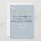 Elegante eenvoudige Chanoeka Waterverf Menorah lic Kaart (Achterkant)