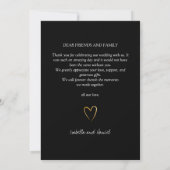 Elegante Eenvoudige Chic Script Liefde met Hart We Bedankkaart (Achterkant)