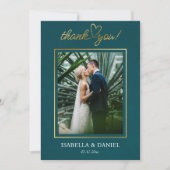 Elegante Eenvoudige Chic Script Liefde met Hart We Bedankkaart (Voorkant)