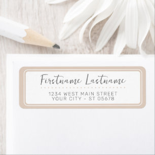 Elegante Eenvoudige Chic Witte Getypte Script Etiket