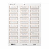 Elegante Eenvoudige Chic Witte Getypte Script Etiket (Full Sheet)