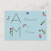 Elegante eenvoudige chique bloemenbruiloft RSVP Informatiekaartje (Achterkant)