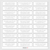 Elegante eenvoudige chique bruiloft gastnamen adre sticker (Vel)