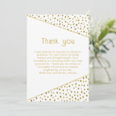 Elegante eenvoudige chique gouden glitter verjaard bedankkaart (Staand voorkant)