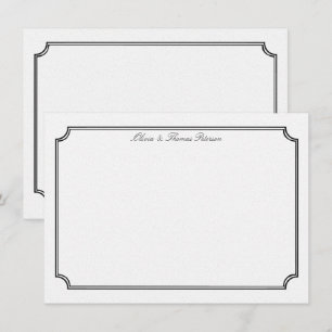 Elegante Eenvoudige Classic Estate Lijst Trouwpaar Notitiekaartje