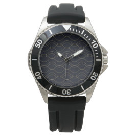 Elegante, eenvoudige, coole, trendy golvende illus horloge