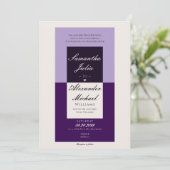 Elegante Eenvoudige Cream Royal Paarse Lavendel We Kaart (Staand voorkant)