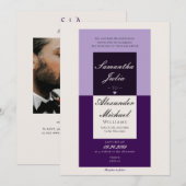 Elegante Eenvoudige Cream Royal Paarse Lavendel We Kaart (Voorkant / Achterkant)