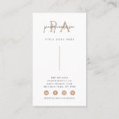 Elegante eenvoudige crème neutraal Boho modern uni Visitekaartje (Achterkant)