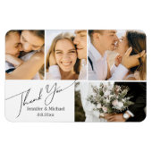 Elegante eenvoudige dank u, bruiloft 4 foto's coll magneet (Horizontaal)