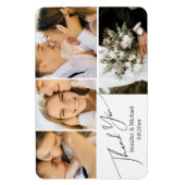 Elegante eenvoudige dank u, bruiloft 4 foto's coll magneet (Verticaal)