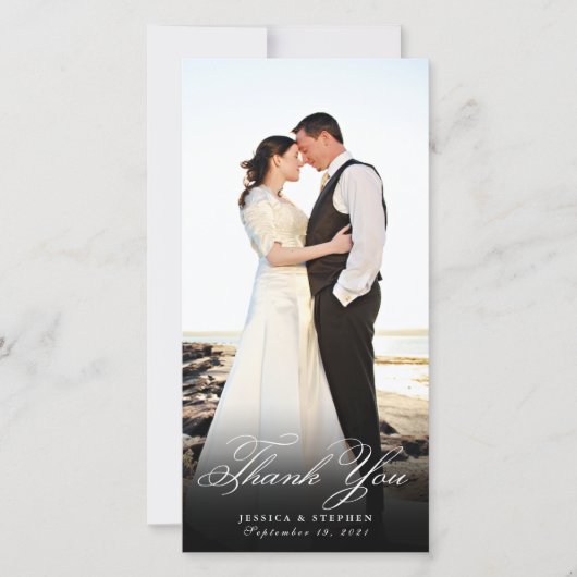 Elegante Eenvoudige Dankjewel 8x4 Verticale Fotoka Bedankkaart (Voorkant)