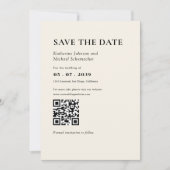 Elegante & eenvoudige details & QR Code Wedding Save The Date (Voorkant)
