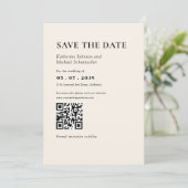 Elegante & eenvoudige details & QR Code Wedding Save The Date (Staand voorkant)