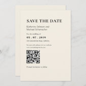 Elegante & eenvoudige details & QR Code Wedding Save The Date (Voorkant / Achterkant)