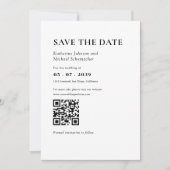 Elegante & eenvoudige details & QR Code Wedding Save The Date (Voorkant)