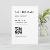 Elegante & eenvoudige details & QR Code Wedding Save The Date (Staand voorkant)