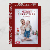 Elegante eenvoudige dikke rand feestdagenkaart (Voorkant / Achterkant)