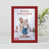 Elegante eenvoudige dikke rand feestdagenkaart (Staand voorkant)