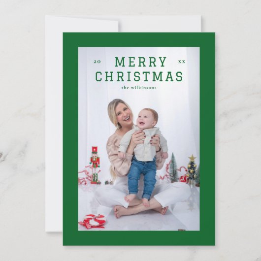 Elegante eenvoudige dikke rand feestdagenkaart (Voorkant)