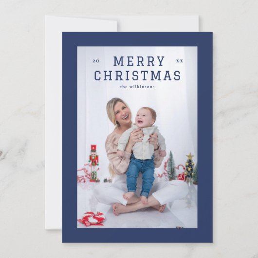 Elegante eenvoudige dikke rand feestdagenkaart (Voorkant)