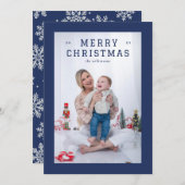 Elegante eenvoudige dikke rand feestdagenkaart (Voorkant / Achterkant)