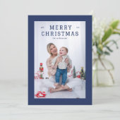 Elegante eenvoudige dikke rand feestdagenkaart (Staand voorkant)