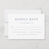 Elegante Eenvoudige Dusty Blue Wedding RSVP Kaart (Voorkant)