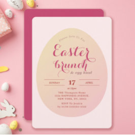 Elegante Eenvoudige Easter Brunch Egg Hunt Zacht R Kaart
