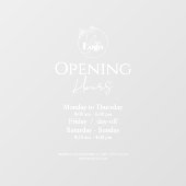 elegante eenvoudige en professionele openingsuren raamsticker (Vel)