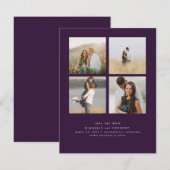 Elegante eenvoudige en Schattigee vier foto's Sla  Save The Date (Voorkant / Achterkant)