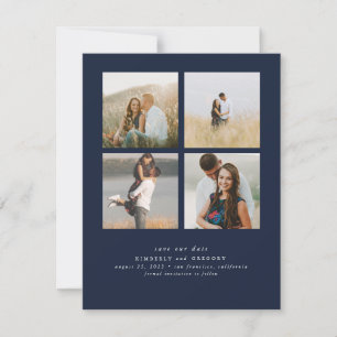 Elegante eenvoudige en Schattigee vier foto's Sla Save The Date