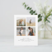 Elegante eenvoudige en Schattigee vier foto's Sla  Save The Date (Staand voorkant)