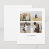 Elegante eenvoudige en Schattigee vier foto's Sla  Save The Date (Voorkant / Achterkant)