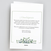 Elegante eenvoudige eucalyptus groene begrafenis g programma