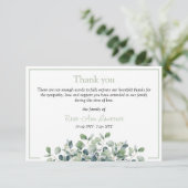 Elegante eenvoudige eucalyptus groene sympathie be bedankkaart (Staand voorkant)