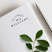 Elegante Eenvoudige Ex Libris Aangepaste Naam Init Zelfinktende Stempel