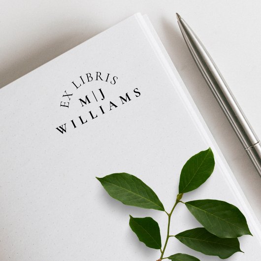 Elegante Eenvoudige Ex Libris Aangepaste Naam Init Zelfinktende Stempel